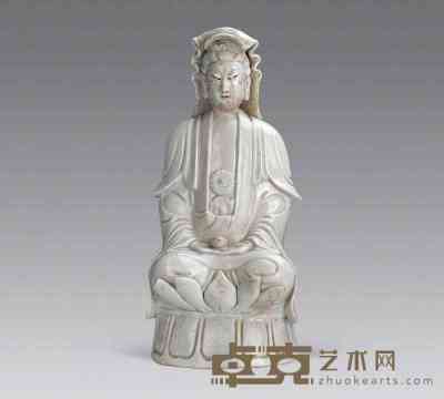 明 德化窑白瓷观音菩萨坐像 高26cm